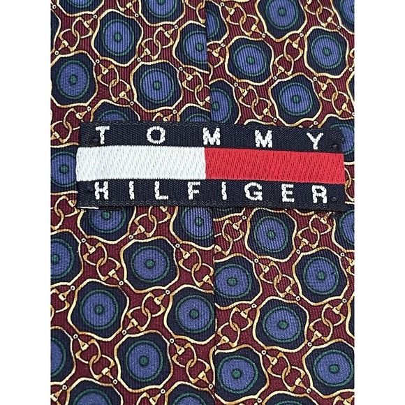 Rare Vintage Tommy Hilfiger Kaufmann’s 100% Italian Silk Men’s Neck Tie - Picture 9 of 10